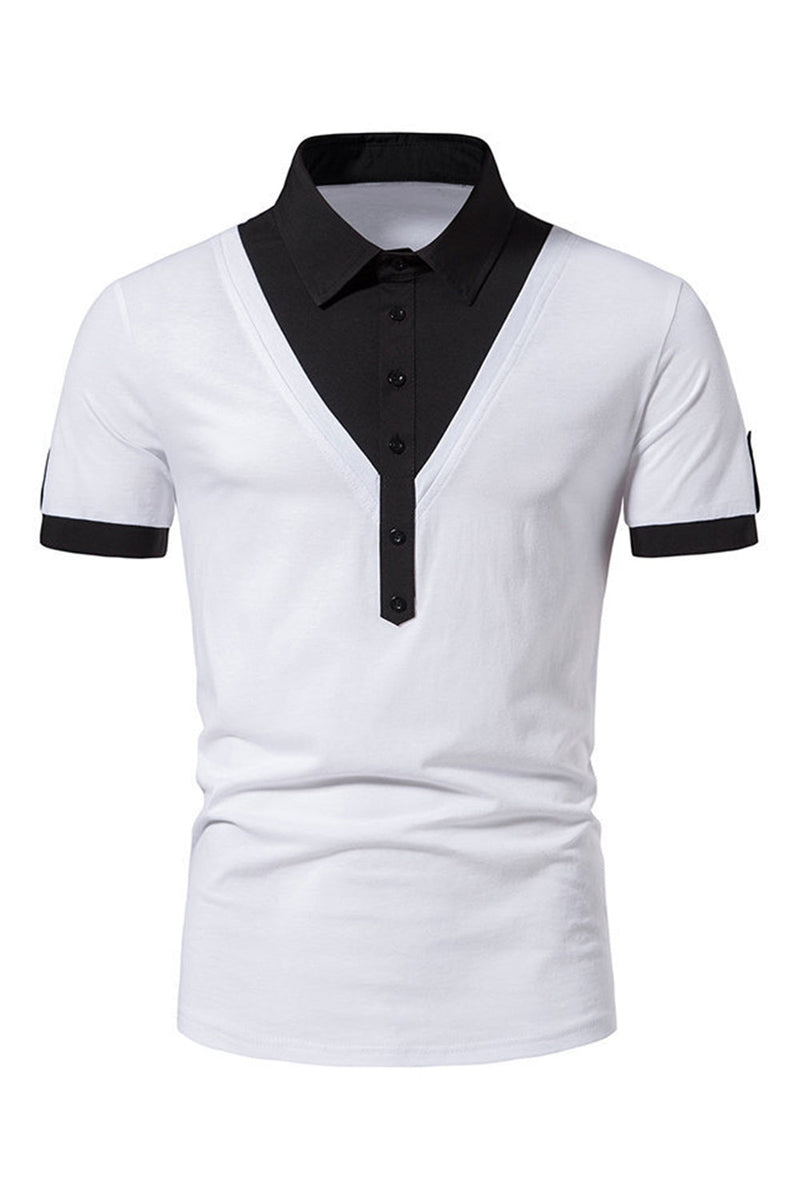 Load image into Gallery viewer, Patchwork Slim Fit Men&#39;s Polo Shirt
