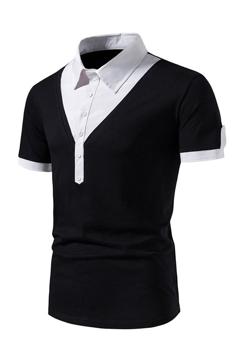 Load image into Gallery viewer, Patchwork Slim Fit Men&#39;s Polo Shirt