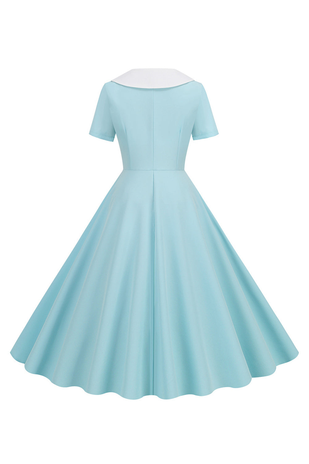 Peter Pan Collar Swing 1950s Dress with Short Sleeves