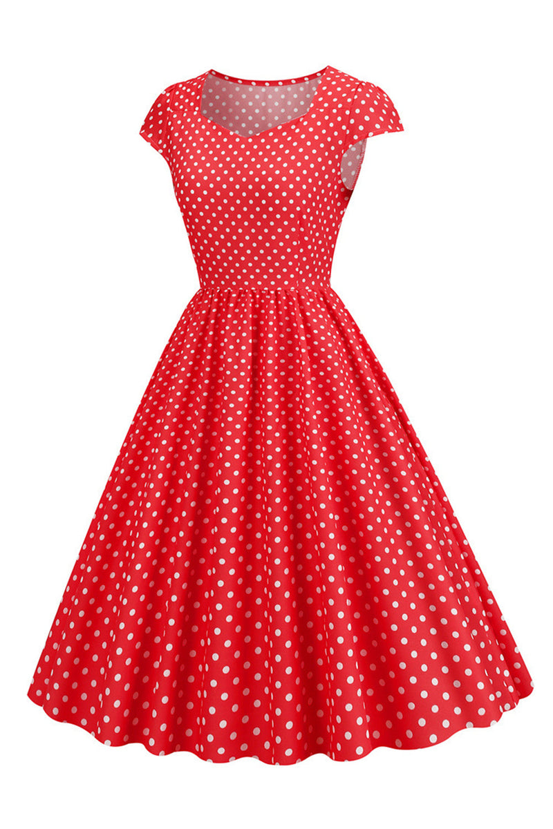 Load image into Gallery viewer, Pink Polka Dots Swing 1950s Dress