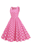 Pink Polka Dots Vintage 1950s Dress