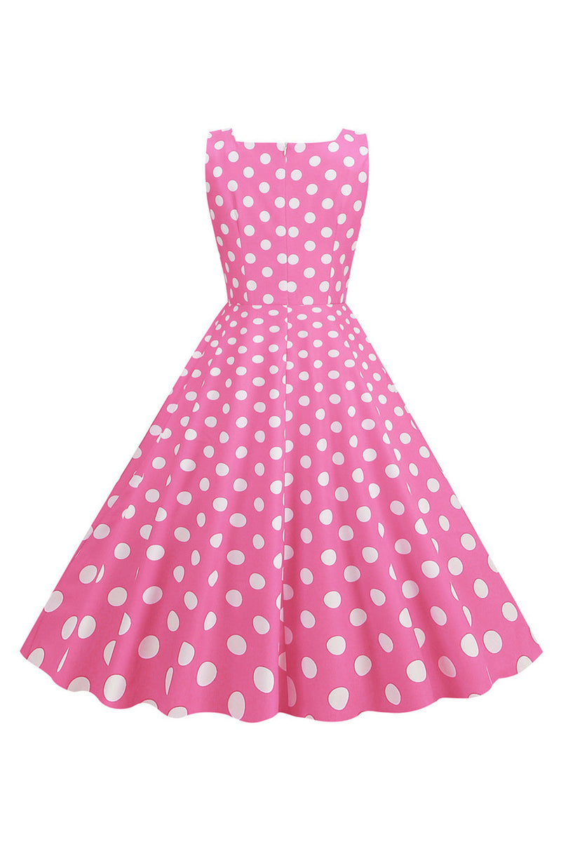 Load image into Gallery viewer, Pink Polka Dots Vintage 1950s Dress