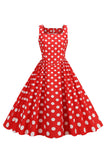 Pink Polka Dots Vintage 1950s Dress