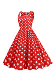 Pink Polka Dots Vintage 1950s Dress