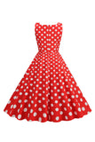 Pink Polka Dots Vintage 1950s Dress