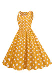 Pink Polka Dots Vintage 1950s Dress