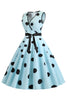 Load image into Gallery viewer, Light Blue Polka Dots Vintage 1950s Dress
