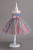 Load image into Gallery viewer, A Line Jewel Neck Blush Girl Party Dress with Bowknot