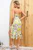 Load image into Gallery viewer, Halter Yellow Printed Summer Casual Dress with Ruffles