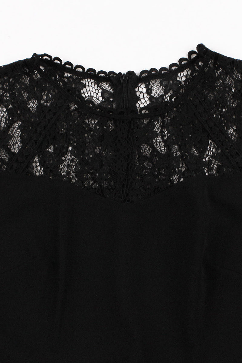 Load image into Gallery viewer, Black Swing 1950s Dress with Lace