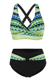 Two Piece Blue Athletic Swimwear with Shorts
