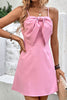 Load image into Gallery viewer, Spaghetti Straps Pink Summer Dress With Bow