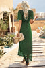 Load image into Gallery viewer, Champagne V Neck Short Sleeves Long Summer Dress