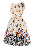 Load image into Gallery viewer, Butterfly Print Sleeveless Apricot 1950s Dress