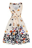 Load image into Gallery viewer, Butterfly Print Sleeveless Apricot 1950s Dress