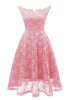 Load image into Gallery viewer, Pink A Line Lace Dress with Sleeveless