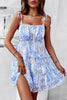 Load image into Gallery viewer, White Floral Printed Spaghetti Straps Short Summer Dress