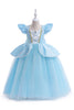 Load image into Gallery viewer, Blue Sequins Girl&#39;s Party Dress with Bow