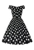 Load image into Gallery viewer, White Off the Shoulder Polka Dots Vintage Dress