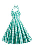 Load image into Gallery viewer, Halter Plaid Vintage Dress with Bow