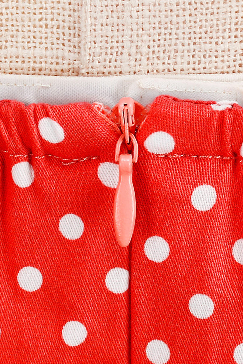 Load image into Gallery viewer, Halter Red Polka Dots 1950s Dress