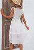 Load image into Gallery viewer, White Flutter Sleeves V-Neck Midi Summer Dress With Ruffles