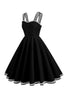 Load image into Gallery viewer, Hepburn Style Swing Black Vintage Dress