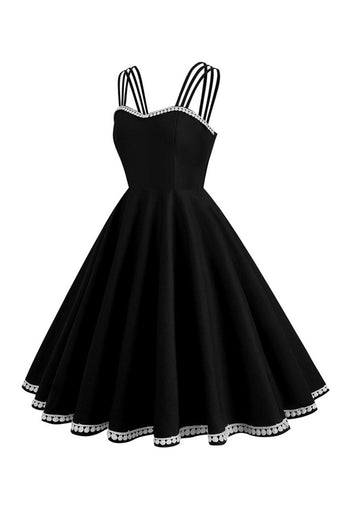 Hepburn Style Swing Black Vintage Dress