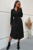 Load image into Gallery viewer, Long Sleeves A Line Black Button Summer Dress