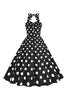 Load image into Gallery viewer, Pink Polka Dots Pin Up Vintage 1950s Dress