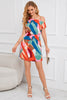 Load image into Gallery viewer, Printed Short Summer Dress with Cold Shoulder