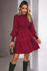 Load image into Gallery viewer, Pink Long Sleeves A Line Casual Dress with Ruffles