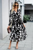 Load image into Gallery viewer, Black Printed Long Sleeves Casual Dress