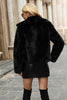 Load image into Gallery viewer, Black Shawl Lapel Cropped Women Faux Fur Coat