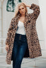 Load image into Gallery viewer, Brown Notched Lapel Leopard Printed Long Women Faux Fur Coat