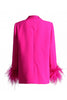Load image into Gallery viewer, Glitter Hot Pink Shawl Lapel Women Blazer with Feathers