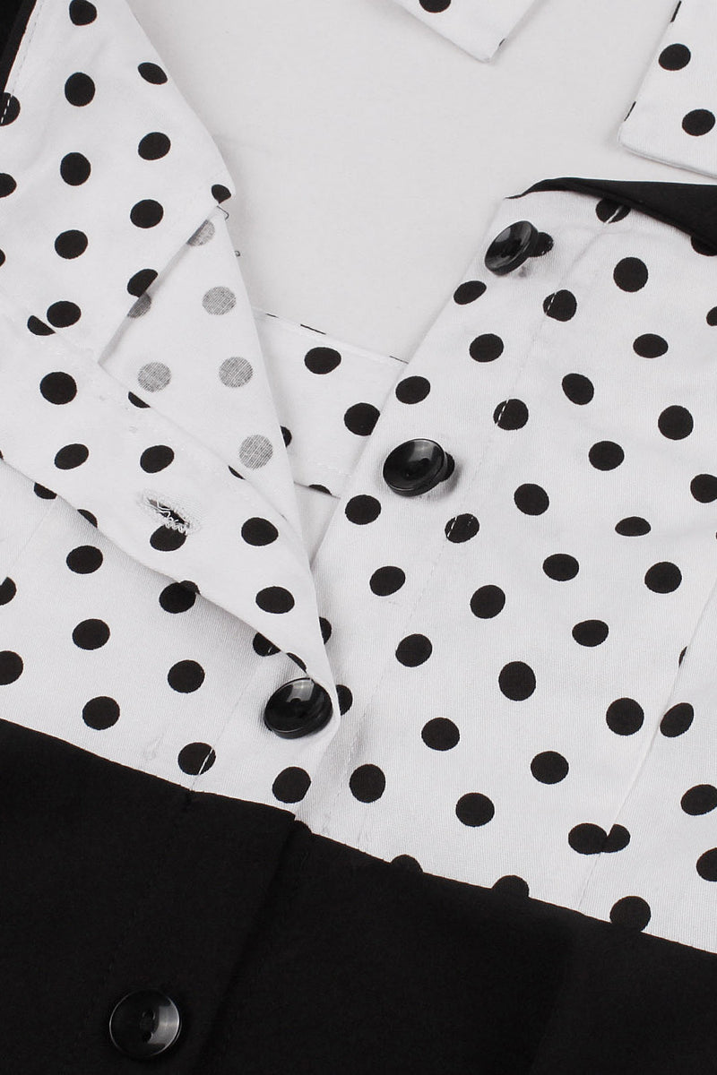 Load image into Gallery viewer, A Line Halter Neck Polka Dots Black 1950s Dress