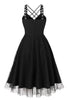 Load image into Gallery viewer, Vintage Lace-Up Cross Straps Black Halloween Dress