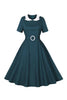 Load image into Gallery viewer, Peacock Blue A Line Swing 1950s Dress with Belt