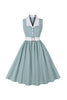 Load image into Gallery viewer, Green Plaid Swing 1950s Dress with Belt