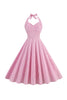 Load image into Gallery viewer, Pink Stripes Halter Swing 1950s Dress