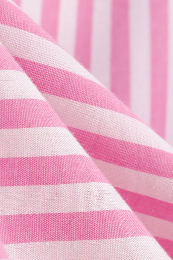 Pink Stripes Halter Swing 1950s Dress