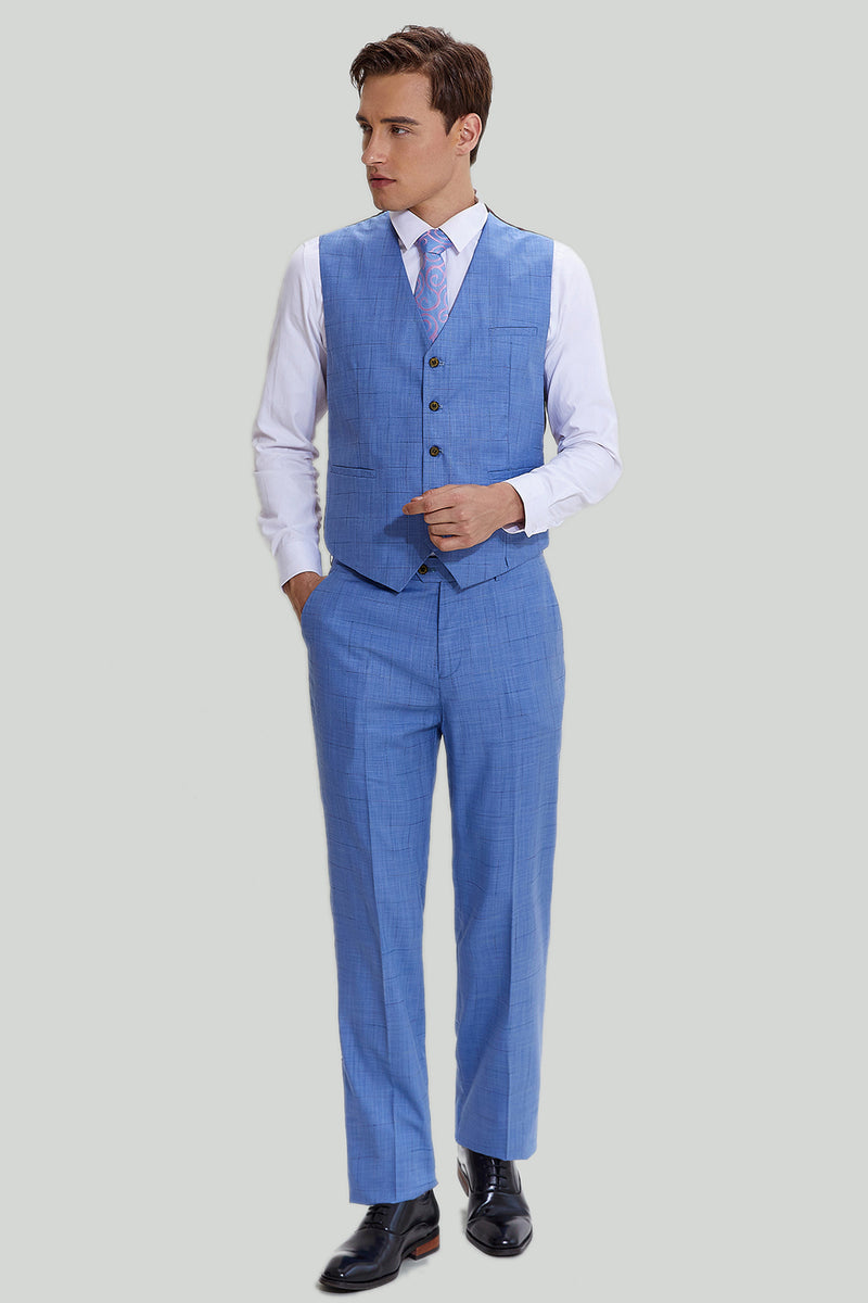 Load image into Gallery viewer, Men&#39;s 3-piece Two Button Sky Blue Tuxedo