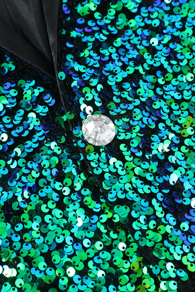 Load image into Gallery viewer, Green Sequined Men&#39;s Blazer Jacket