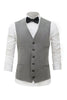 Load image into Gallery viewer, Grey Solid Single Breasted Shawl Lapel Men&#39;s Suit Vest