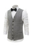 Load image into Gallery viewer, Grey Solid Single Breasted Shawl Lapel Men&#39;s Suit Vest