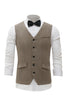 Load image into Gallery viewer, Khaki Solid Single Breasted Shawl Lapel Men&#39;s Suit Vest