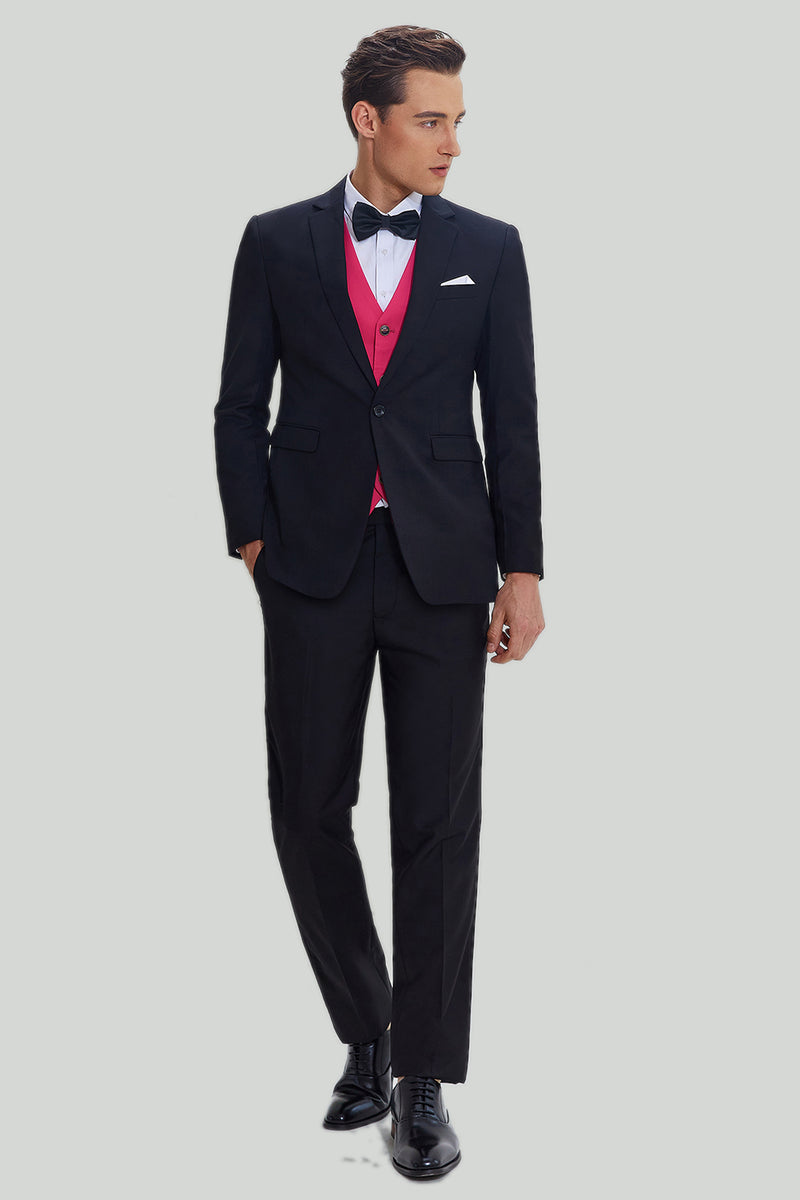 Load image into Gallery viewer, Black Pink 2 Piece Notched Lapel Men&#39;s Suits