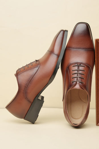 Black Men's Leather Slip-On Formal Shoes