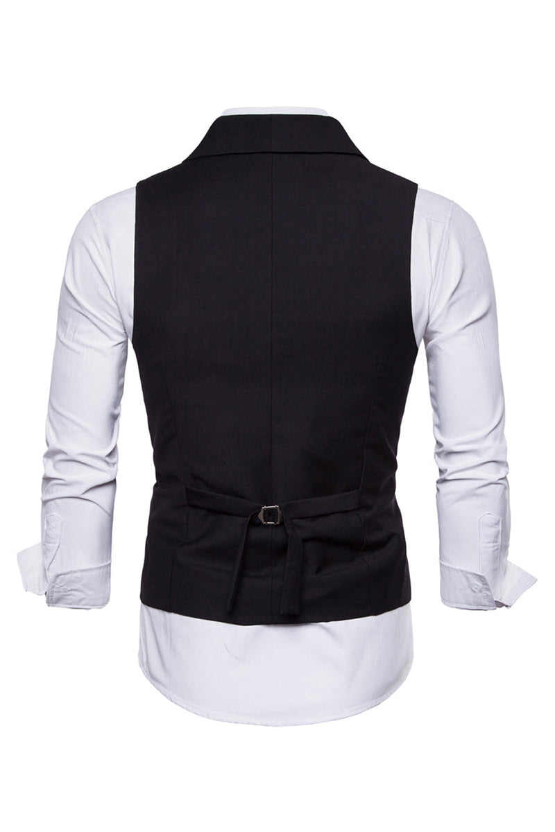 Load image into Gallery viewer, Black Single Breasted Shawl Lapel Men Vest with Shirts Accessories Set